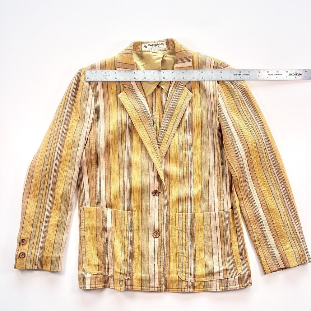 Vintage 1960's Tokyo Women Gold Stripe French Inspired Blazer 7 Small - Picture 12 of 13